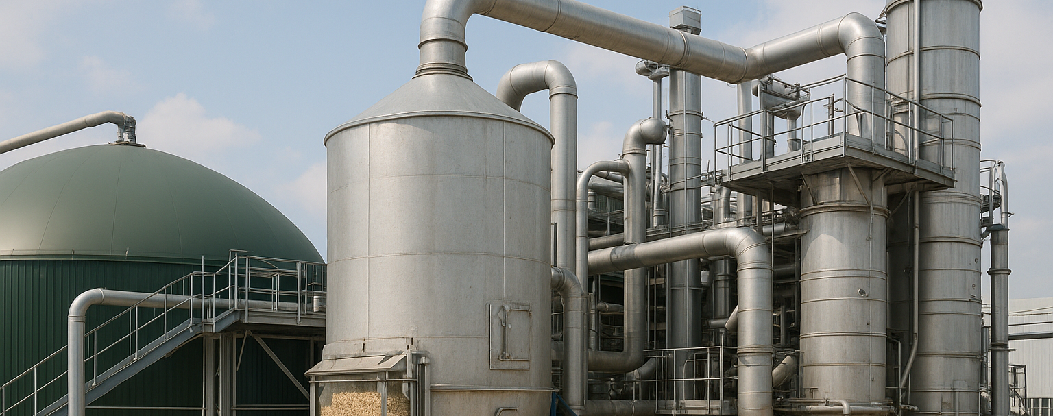 Molsieb 4A in Adsorbergehäuse zur Trocknung von Rauchgas in einer Biogasanlage