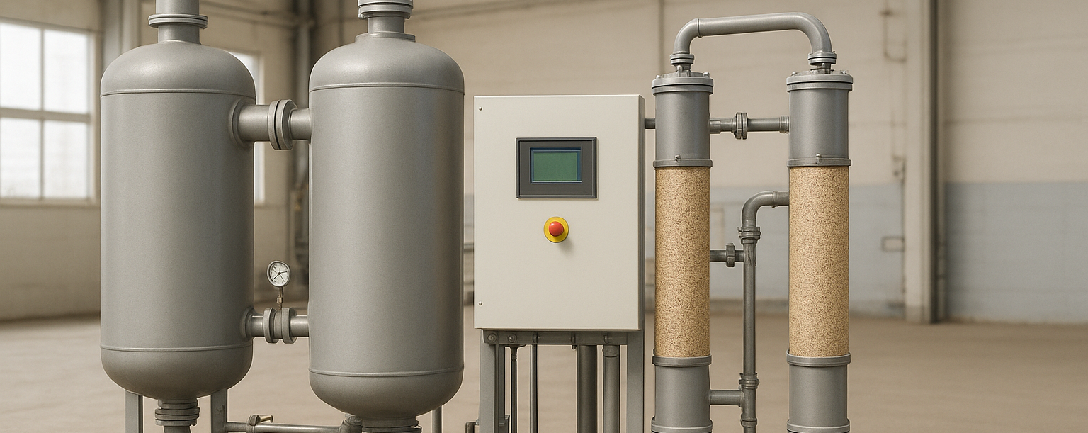 Kalt regenerierender Adsorptionstrockner zur Druckluftaufbereitung mit Molekularsieb 4A