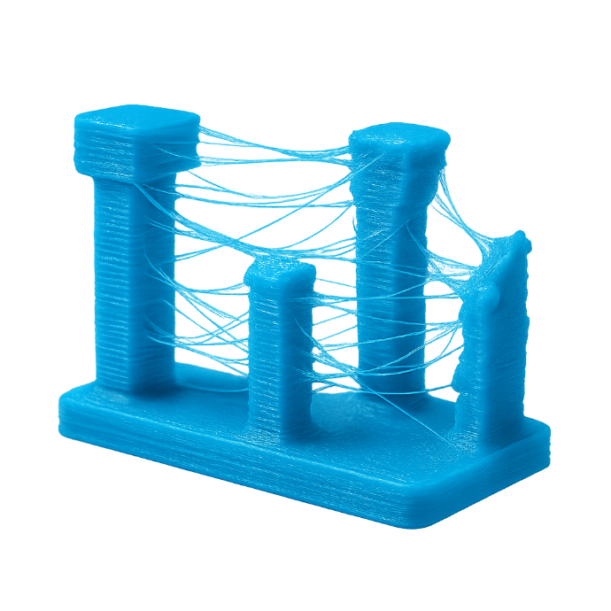 Fehlgeschlagener 3D-Druck mit Stringing