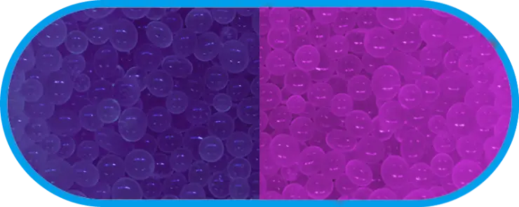 Silicagel mit Farbumschlag von Blau zu Pink/Rosa