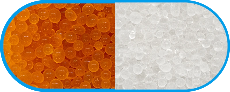 GIEBEL Poresphere vs. BASF Sorbead Indikator-Silikagel