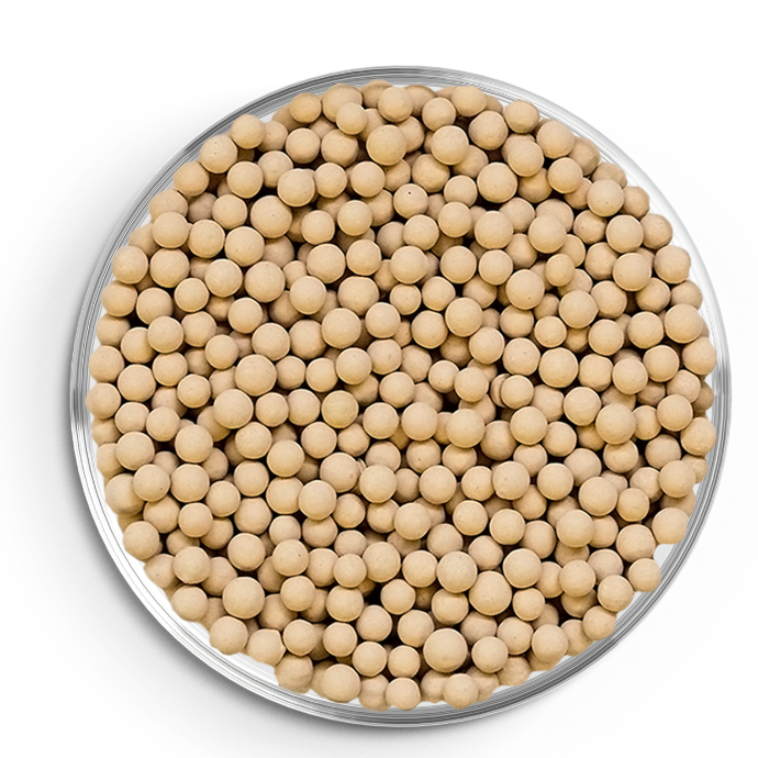 beige molecular sieve beads in petri dish